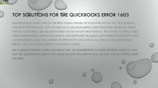 top solutions for the quickbooks error 1603