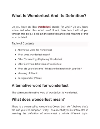 What Is Wonderlust And Its Definition