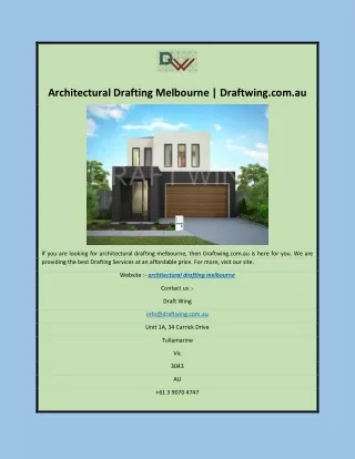Architectural Drafting Melbourne