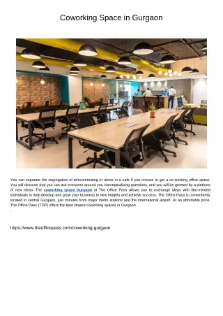 coworking space in gurgaon