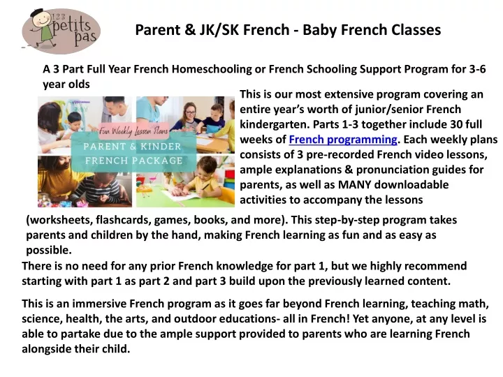 parent jk sk french baby french classes