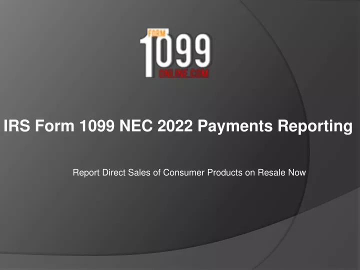 irs form 1099 nec 202 2 payments reporting