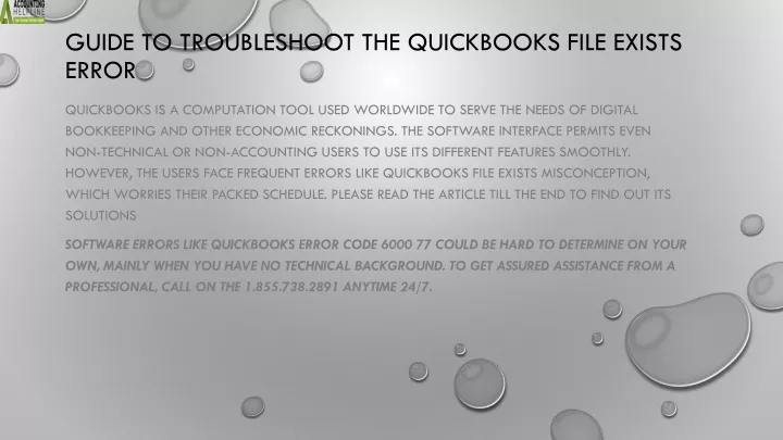 guide to troubleshoot the quickbooks file exists error