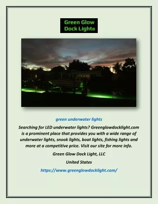 green underwater lights