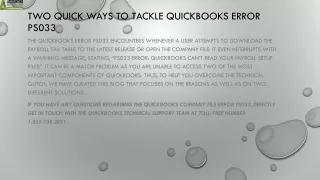 two quick ways to tackle quickbooks error ps033