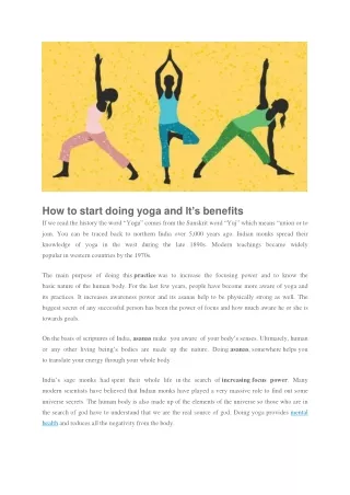 How to start doing yoga and It’s benefits