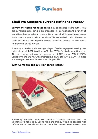 Shall we Compare current Refinance rates