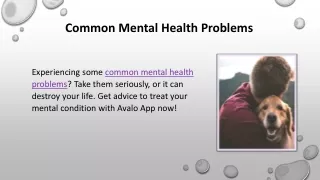 Common Mental Health Problems