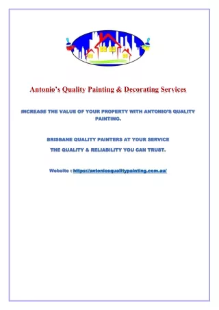 Why Choose Antonio’s Over Other Painters In Brisbane?