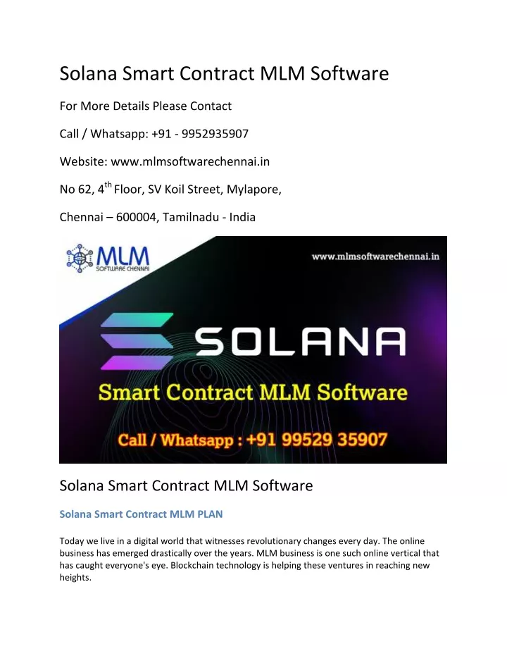 solana smart contract mlm software