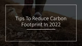 Tips To Reduce Carbon Footprint In 2022
