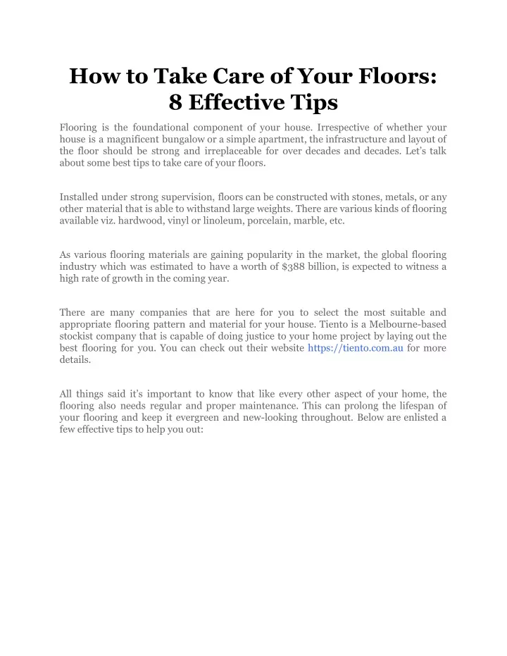 how to take care of your floors 8 effective tips