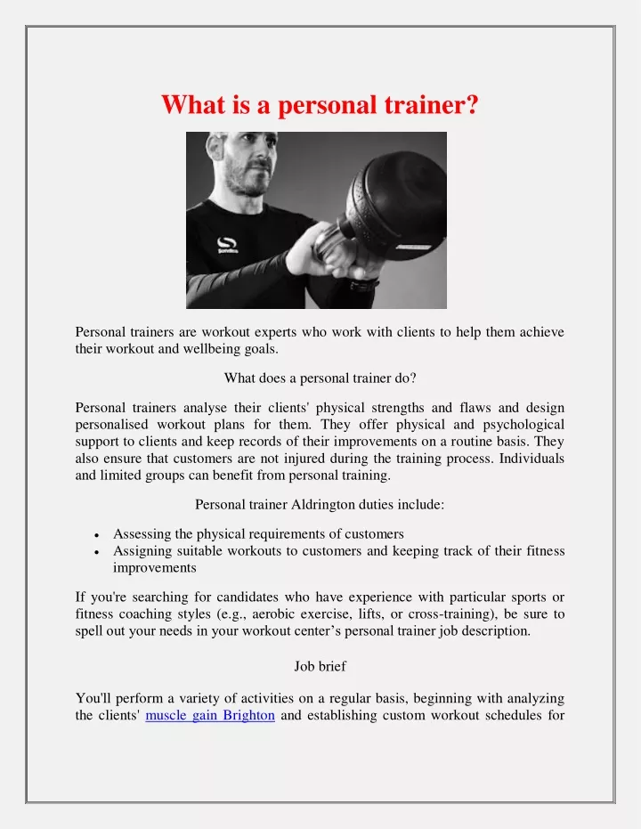 what is a personal trainer