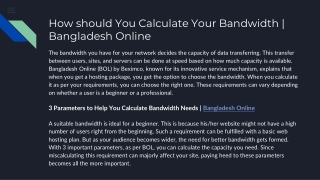 How should You Calculate Your Bandwidth _ Bangladesh Online