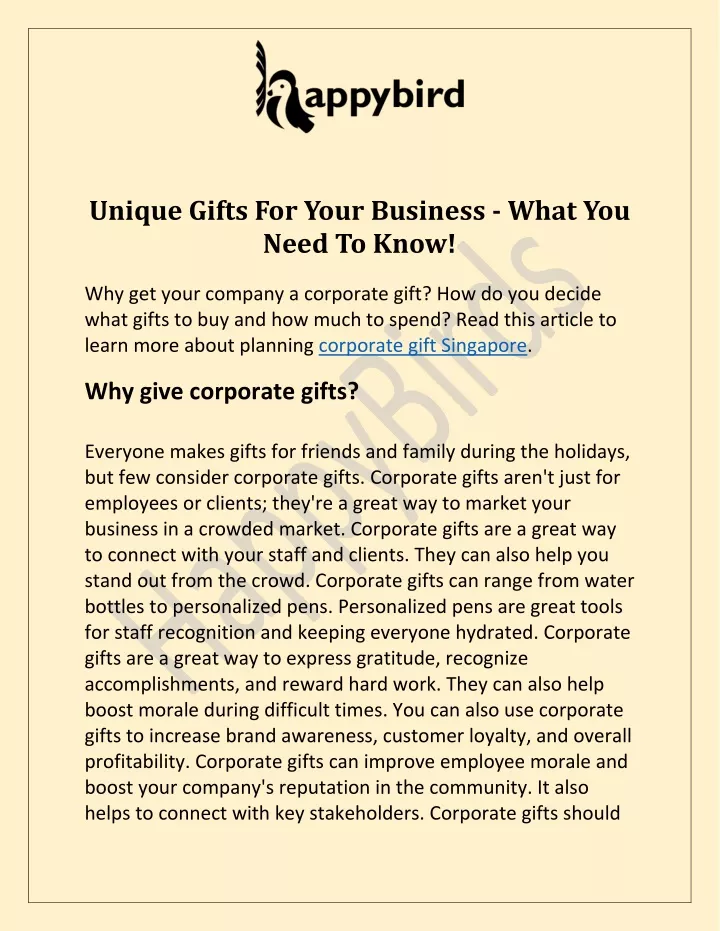 unique gifts for your business what you need