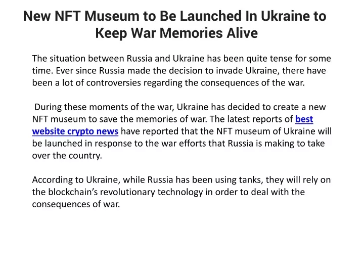 new nft museum to be launched in ukraine to keep