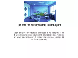 The Best Pre-Nursery School in Chandigarh