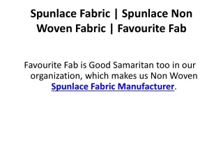 Spunlace Fabric - Spunlace Non Woven Fabric - Favourite Fab