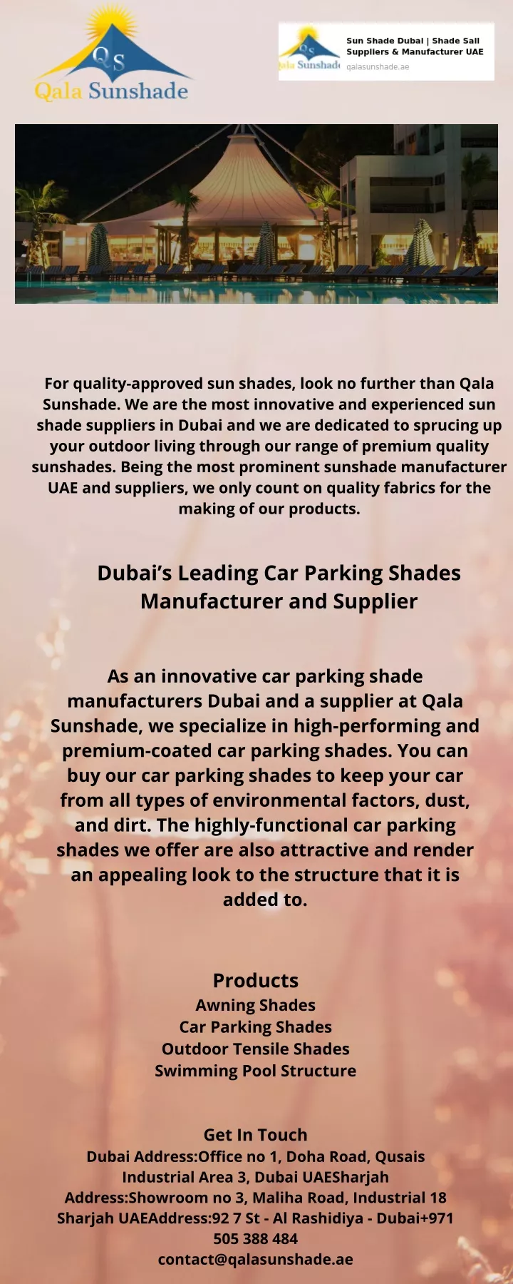 for quality approved sun shades look no further