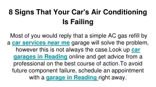 8 signs that your car s air conditioning is failing