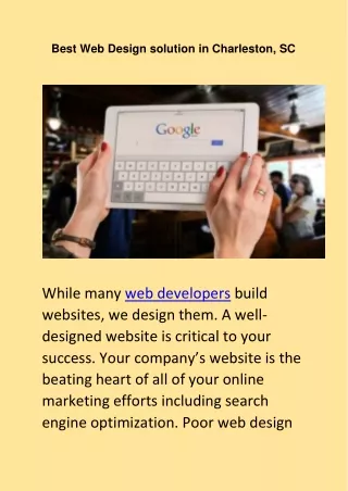 best web design solution in charleston sc