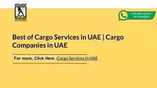 Best of Cargo Services in UAE | Cargo Companies in UAE