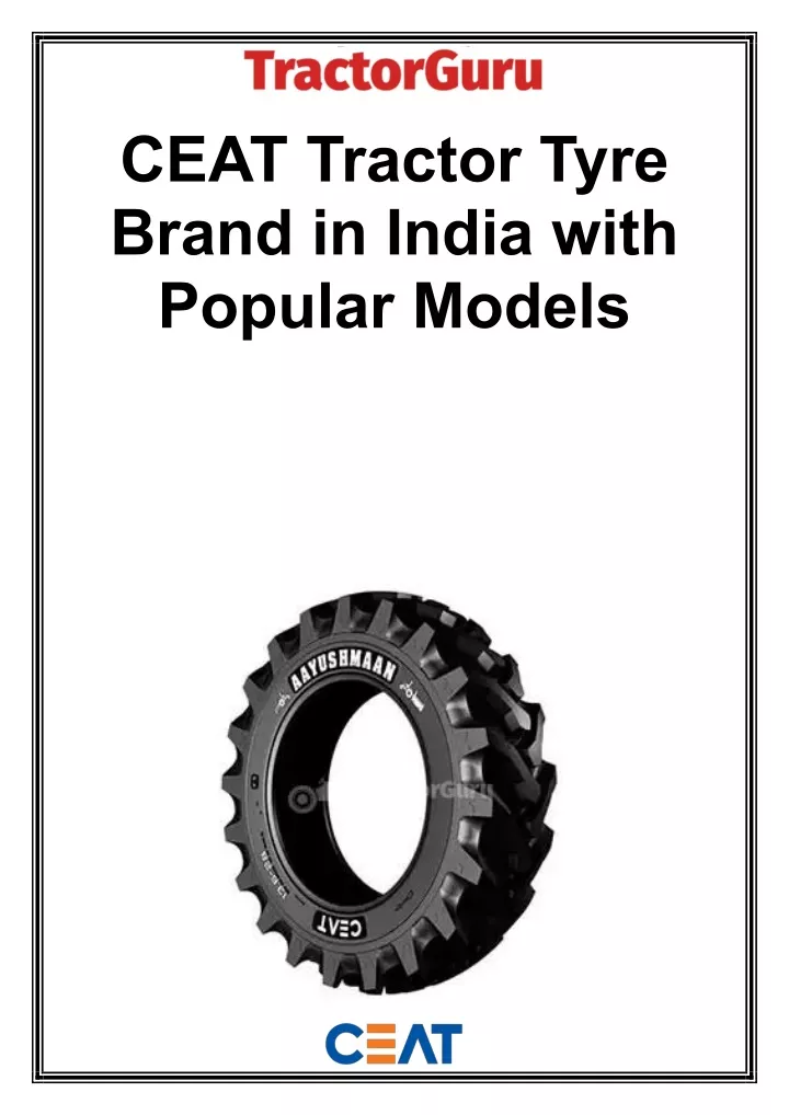 ceat tractor tyre brand in india with popular