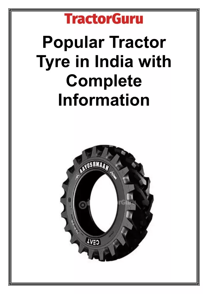 popular tractor tyre in india with complete