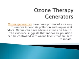 Ozone Therapy Generators