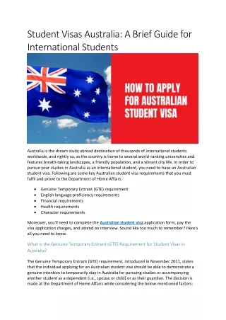 Step-by-Step Guide about Australian Student Visa & Required Documents