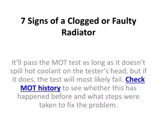 7 signs of a clogged or faulty radiator