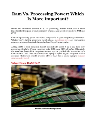 ram vs processing power which is more important