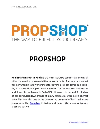 Real Estate Noida | Propshop | 2 & 3 BHK apartments