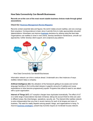 how data connectivity can benefit businesses