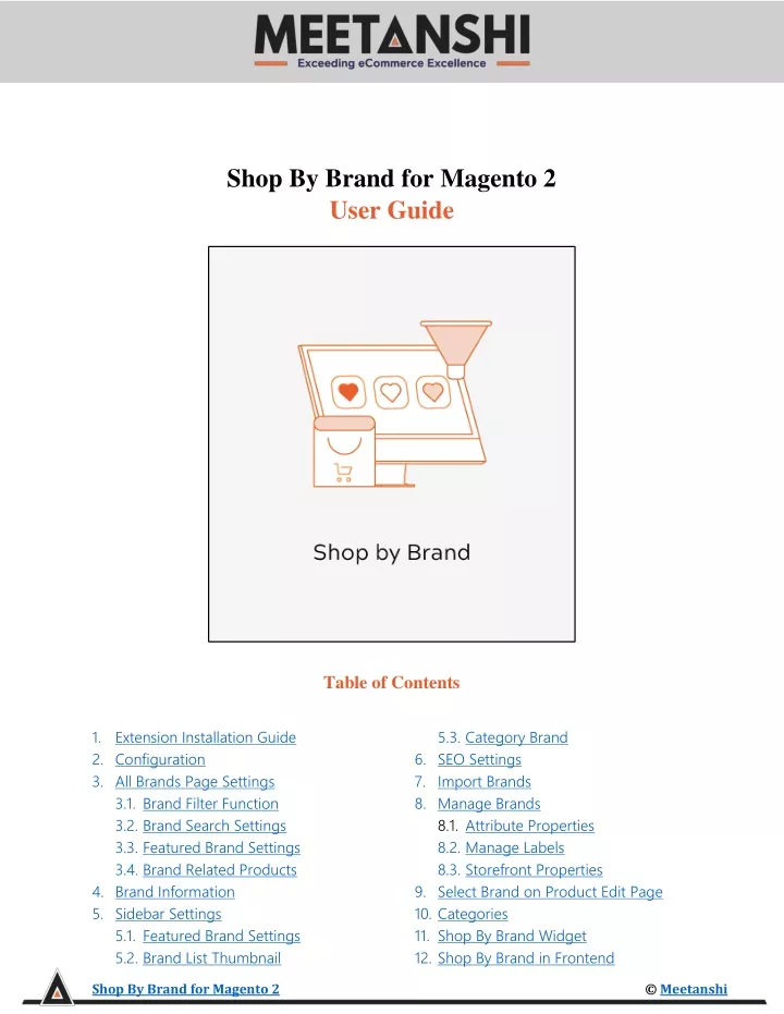 shop by brand for magento 2 user guide