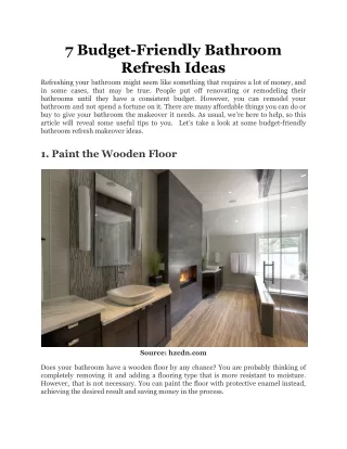 7 budget friendly bathroom refresh ideas