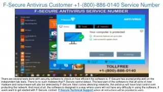f secure antivirus customer 1 800 886 0140