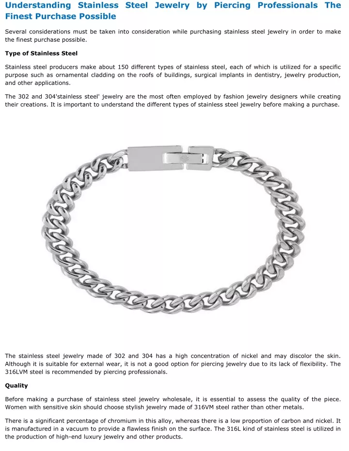 understanding stainless steel jewelry by piercing