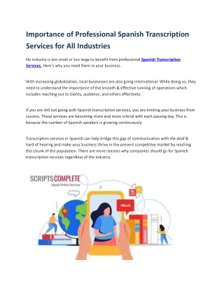 importance of professional spanish transcription