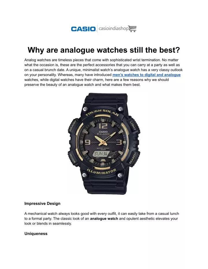 why are analogue watches still the best