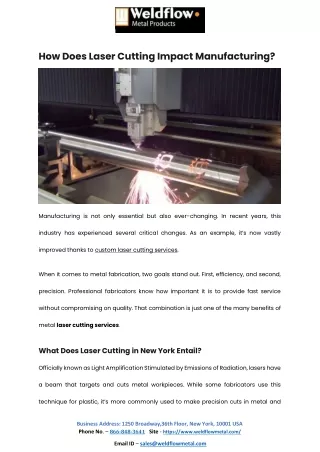 How Does Laser Cutting Impact Manufacturing?