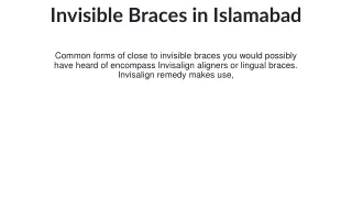 invisible braces in islamabad