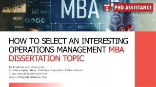How to select MBA Dissertation Topic - Phdassistance