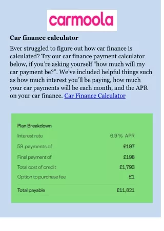 Car Finance Calculator