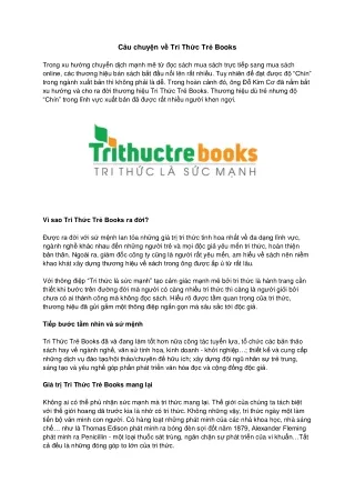 c u chuy n v tri th c tr books