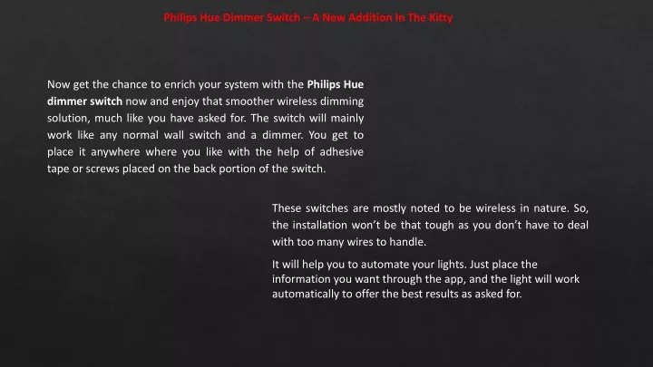 philips hue dimmer switch a new addition