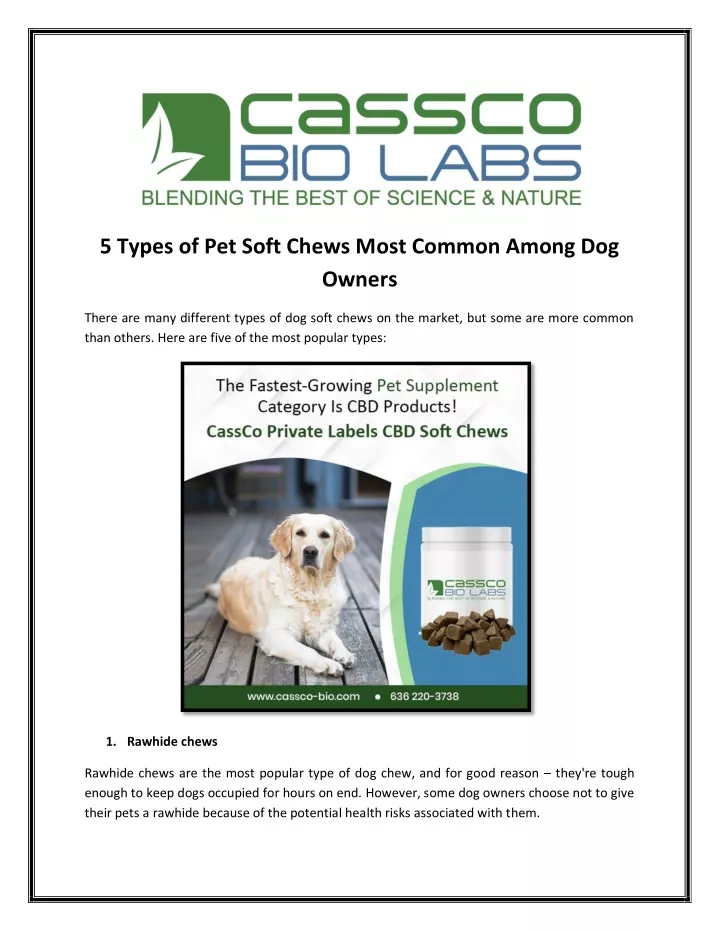 5 types of pet soft chews most common among