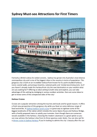 sydney must see attractions for first timers