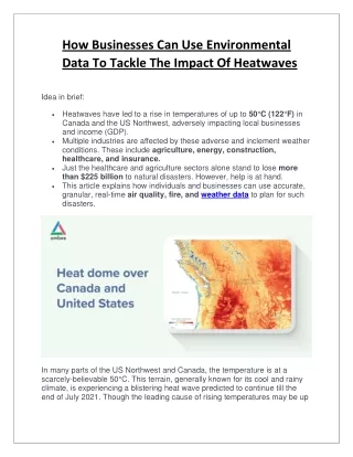 how businesses can use environmental data