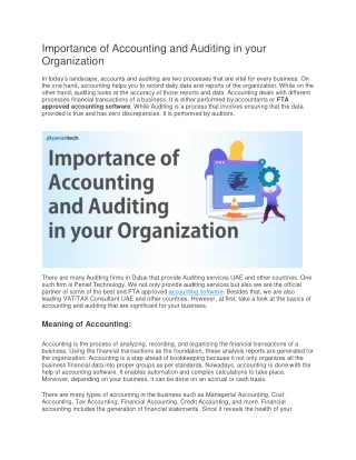 importance of accounting and auditing in your